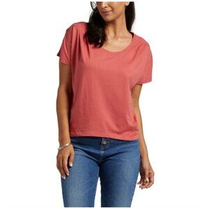JAG Women's Split Flutter Sleeved Casual T-Shirt in Rose - Size L